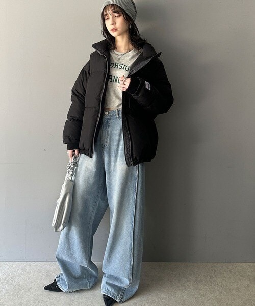 クラシカルエルフ（Classical Elf）/《JaVa ジャバコラボ》防寒とオシャレを両立。配色ジップ×フィンガーホール付き中綿ブルゾン