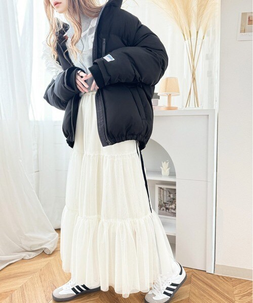 クラシカルエルフ（Classical Elf）/《JaVa ジャバコラボ》防寒とオシャレを両立。配色ジップ×フィンガーホール付き中綿ブルゾン