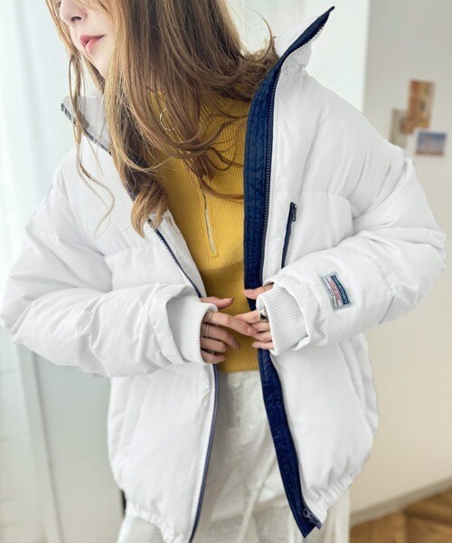 クラシカルエルフ（Classical Elf）/《JaVa ジャバコラボ》防寒とオシャレを両立。配色ジップ×フィンガーホール付き中綿ブルゾン