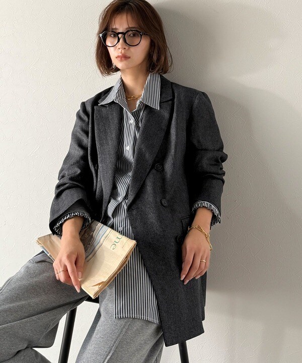 クラシカルエルフ（Classical Elf）/25AW新作【Classical Evon】【セットアップ可】大人の余裕。3段ボタンダブルジャケット クラシカルエルフ（Classical Elf）/25AW新作【Classical Evon