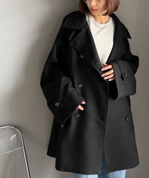 クラシカルエルフ（Classical Elf）/【2025AW新作】1枚あれば着回し自由自在。ケープ付きスタンドカラーミドル丈コート（ベルト付き）