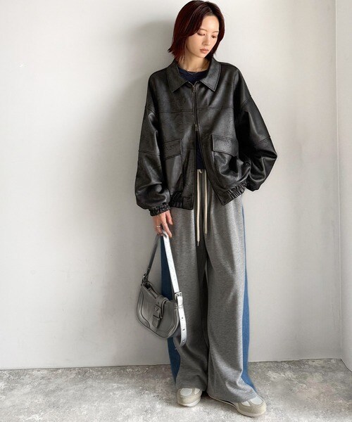 クラシカルエルフ（Classical Elf）/《JaVaジャバコラボ》背伸びなストリートMIX。ヴィンテージスウェード風ダブルジップブルゾン