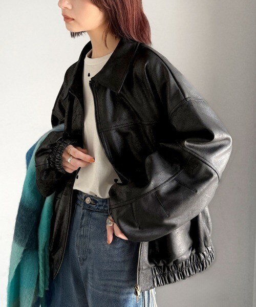 クラシカルエルフ（Classical Elf）/《JaVaジャバコラボ》背伸びなストリートMIX。ヴィンテージスウェード風ダブルジップブルゾン