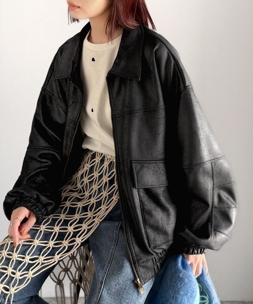 クラシカルエルフ（Classical Elf）/《JaVaジャバコラボ》背伸びなストリートMIX。ヴィンテージスウェード風ダブルジップブルゾン