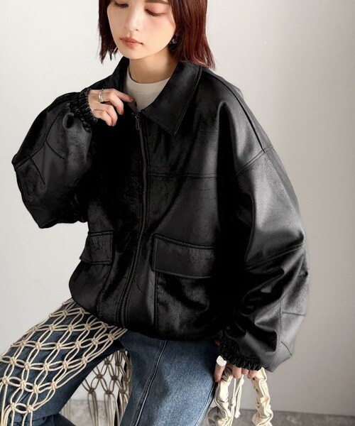 クラシカルエルフ（Classical Elf）/《JaVaジャバコラボ》背伸びなストリートMIX。ヴィンテージスウェード風ダブルジップブルゾン