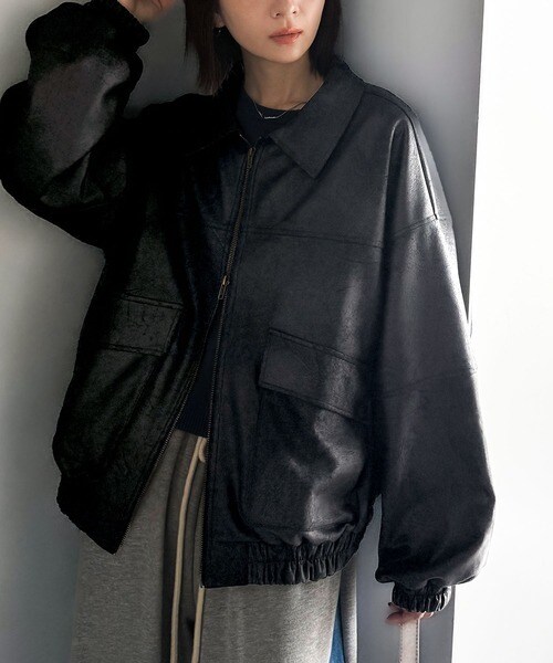 クラシカルエルフ（Classical Elf）/《JaVaジャバコラボ》背伸びなストリートMIX。ヴィンテージスウェード風ダブルジップブルゾン