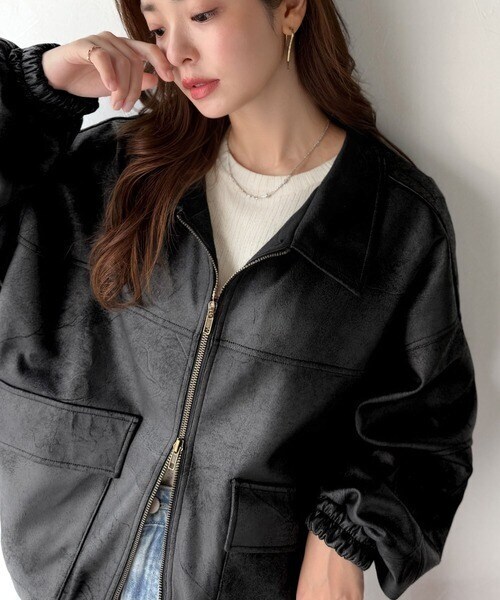 クラシカルエルフ（Classical Elf）/《JaVaジャバコラボ》背伸びなストリートMIX。ヴィンテージスウェード風ダブルジップブルゾン