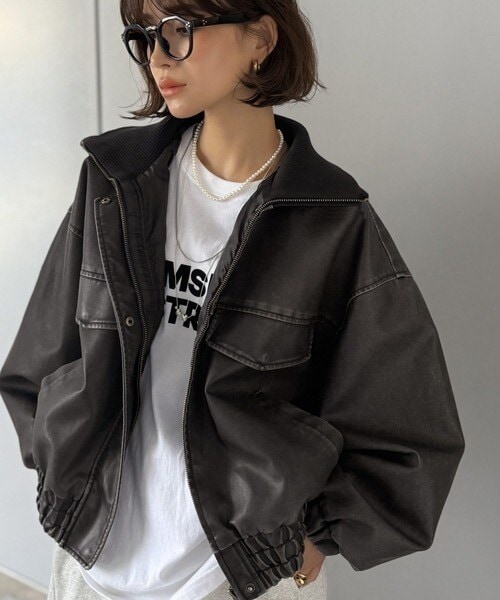 クラシカルエルフ（Classical Elf）/《JaVaジャバコラボ》ゆるっとシルエット。ヴィンテージ加工フェイクレザージャケット