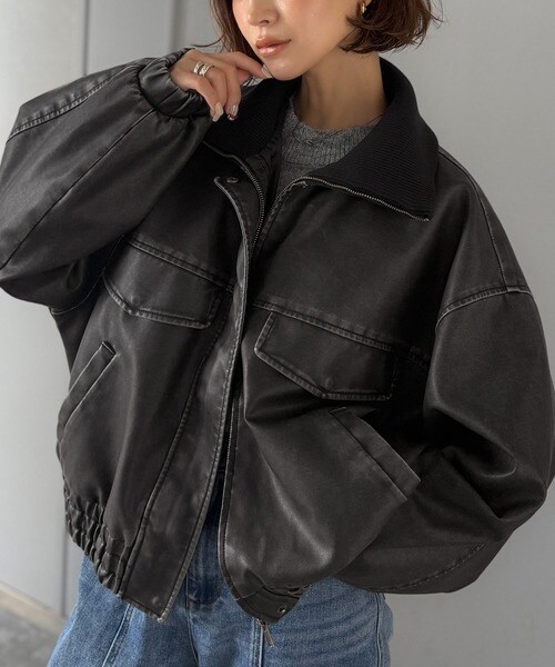 クラシカルエルフ（Classical Elf）/《JaVaジャバコラボ》ゆるっとシルエット。ヴィンテージ加工フェイクレザージャケット