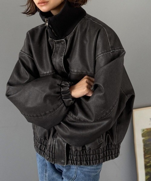 クラシカルエルフ（Classical Elf）/《JaVaジャバコラボ》ゆるっとシルエット。ヴィンテージ加工フェイクレザージャケット