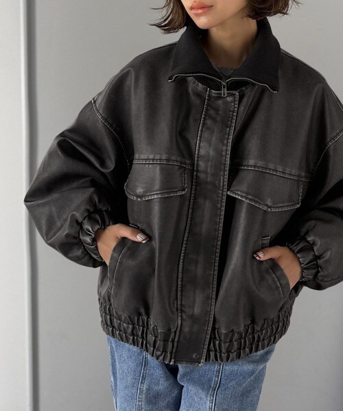 クラシカルエルフ（Classical Elf）/《JaVaジャバコラボ》ゆるっとシルエット。ヴィンテージ加工フェイクレザージャケット