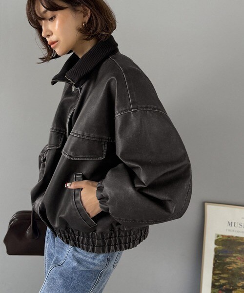 クラシカルエルフ（Classical Elf）/《JaVaジャバコラボ》ゆるっとシルエット。ヴィンテージ加工フェイクレザージャケット