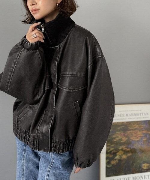クラシカルエルフ（Classical Elf）/《JaVaジャバコラボ》ゆるっとシルエット。ヴィンテージ加工フェイクレザージャケット