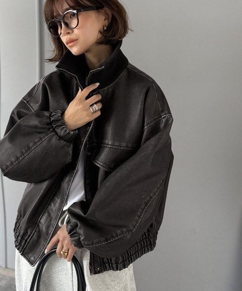 クラシカルエルフ（Classical Elf）/《JaVaジャバコラボ》ゆるっとシルエット。ヴィンテージ加工フェイクレザージャケット