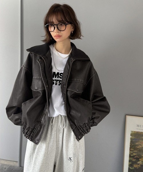 クラシカルエルフ（Classical Elf）/《JaVaジャバコラボ》ゆるっとシルエット。ヴィンテージ加工フェイクレザージャケット