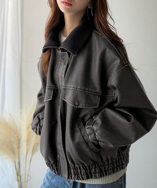 クラシカルエルフ（Classical Elf）/《JaVaジャバコラボ》ゆるっとシルエット。ヴィンテージ加工フェイクレザージャケット