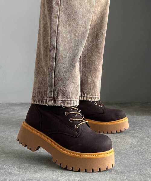 クラシカルエルフ（Classical Elf）/《JaVaジャバコラボ》ボリューム感でスタイルアップを叶える♪ヌバック調素材７ホール撥水加工ブーツ