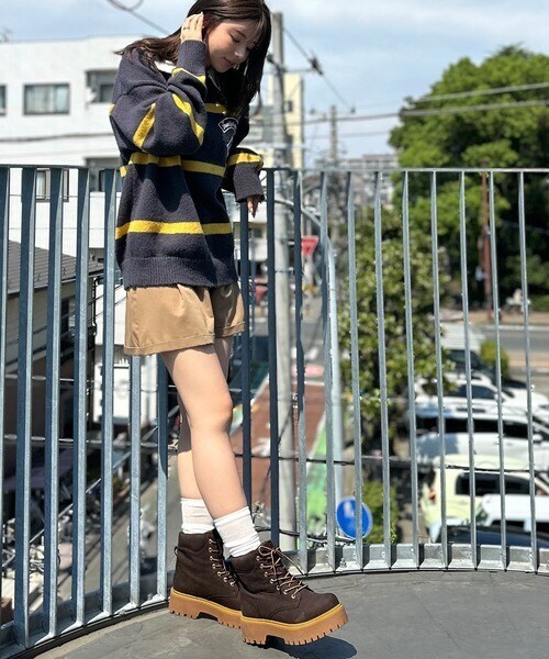 クラシカルエルフ（Classical Elf）/《JaVaジャバコラボ》ボリューム感でスタイルアップを叶える♪ヌバック調素材７ホール撥水加工ブーツ