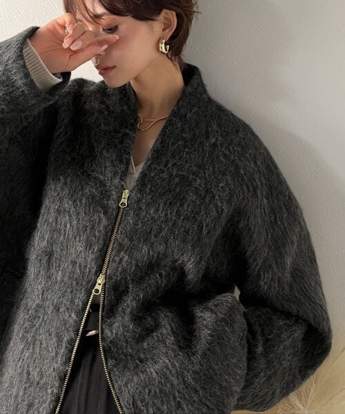 クラシカルエルフ（Classical Elf）/2025AW新作【Classical Evon】シャギーノーカラーコート（ミドル丈）