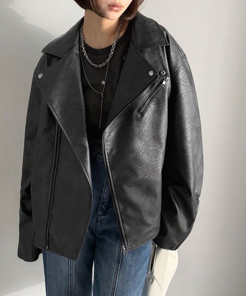 クラシカルエルフ（Classical Elf）/秋冬新作《JaVaジャバコラボ》甘さ控えめ、無敵の女っぽさ。フェイクレザーダブルライダースジャケ…