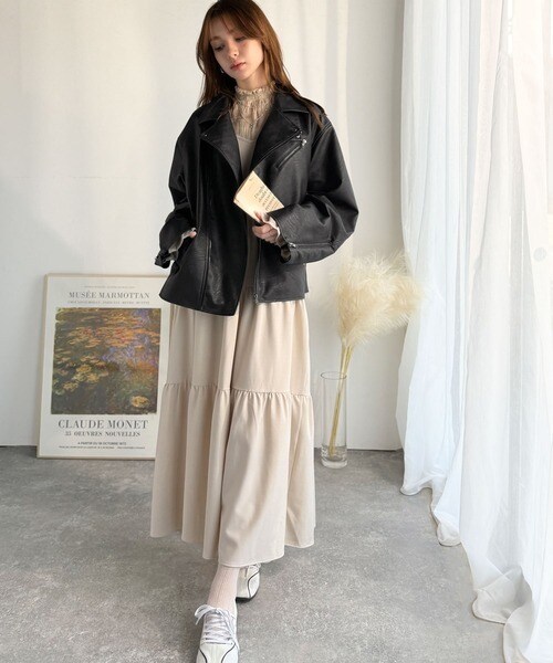 クラシカルエルフ（Classical Elf）/秋冬新作《JaVaジャバコラボ》甘さ控えめ、無敵の女っぽさ。フェイクレザーダブルライダースジャケ…