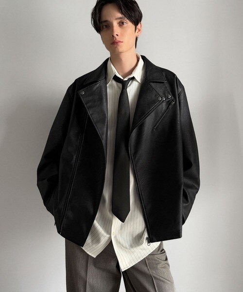 クラシカルエルフ（Classical Elf）/秋冬新作《JaVaジャバコラボ》甘さ控えめ、無敵の女っぽさ。フェイクレザーダブルライダースジャケ…