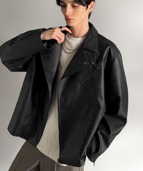 クラシカルエルフ（Classical Elf）/秋冬新作《JaVaジャバコラボ》甘さ控えめ、無敵の女っぽさ。フェイクレザーダブルライダースジャケ…