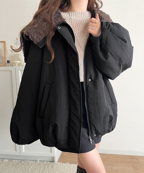 クラシカルエルフ（Classical Elf）/25AW新作《JaVaコラボ》セーラー風カラーがあざとい。中綿バルーンシルエットブルゾン（長袖）