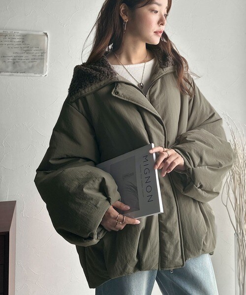 クラシカルエルフ（Classical Elf）/25AW新作《JaVaコラボ》セーラー風カラーがあざとい。中綿バルーンシルエットブルゾン（長袖）