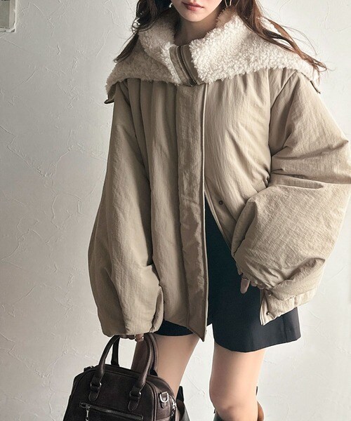 クラシカルエルフ（Classical Elf）/25AW新作《JaVaコラボ》セーラー風カラーがあざとい。中綿バルーンシルエットブルゾン（長袖）