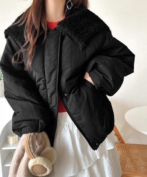 クラシカルエルフ（Classical Elf）/25AW新作《JaVaコラボ》セーラー風カラーがあざとい。中綿バルーンシルエットブルゾン（長袖）