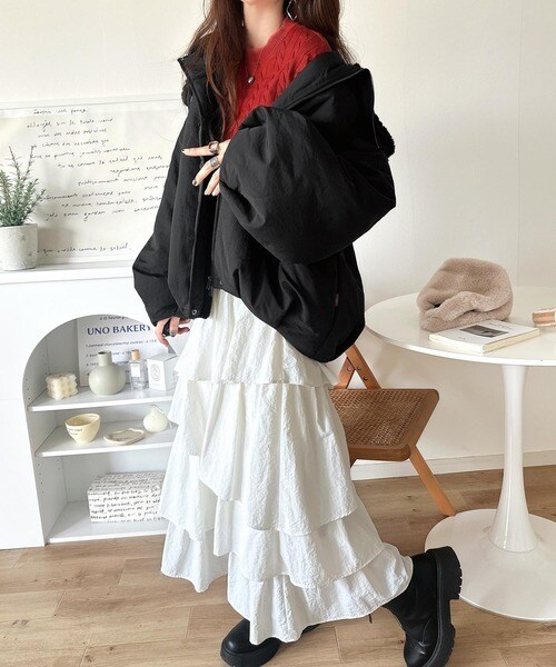 クラシカルエルフ（Classical Elf）/25AW新作《JaVaコラボ》セーラー風カラーがあざとい。中綿バルーンシルエットブルゾン（長袖）