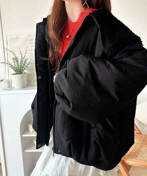 クラシカルエルフ（Classical Elf）/25AW新作《JaVaコラボ》セーラー風カラーがあざとい。中綿バルーンシルエットブルゾン（長袖）