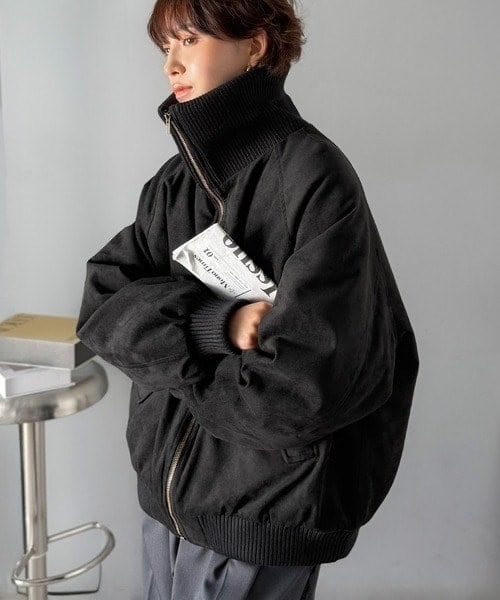 クラシカルエルフ（Classical Elf）/《JaVaジャバコラボ》甘辛バランスで“大人可愛い”リブタートル オーバーサイズスウェードブルゾン