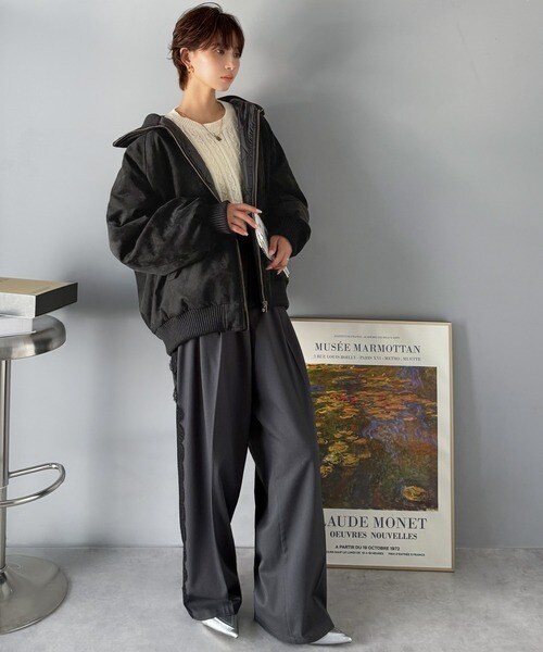 クラシカルエルフ（Classical Elf）/《JaVaジャバコラボ》甘辛バランスで“大人可愛い”リブタートル オーバーサイズスウェードブルゾン