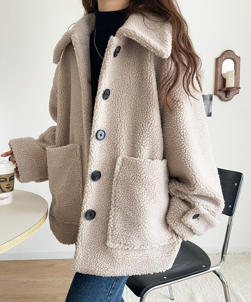 クラシカルエルフ（Classical Elf）/25AW新作《JaVaジャバコラボ》纏う大人ボアが包み込む♪ボアショートブルゾン