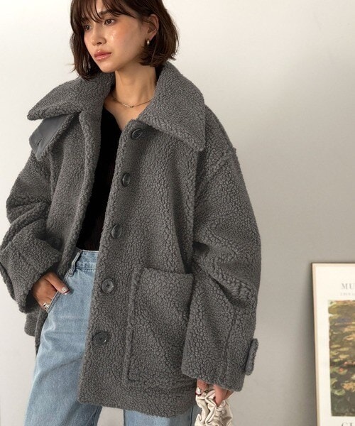 クラシカルエルフ（Classical Elf）/25AW新作《JaVaジャバコラボ》纏う大人ボアが包み込む♪ボアショートブルゾン