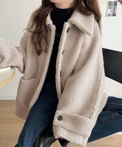 クラシカルエルフ（Classical Elf）/25AW新作《JaVaジャバコラボ》纏う大人ボアが包み込む♪ボアショートブルゾン