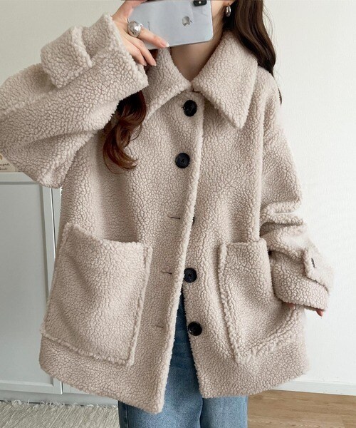 クラシカルエルフ（Classical Elf）/25AW新作《JaVaジャバコラボ》纏う大人ボアが包み込む♪ボアショートブルゾン