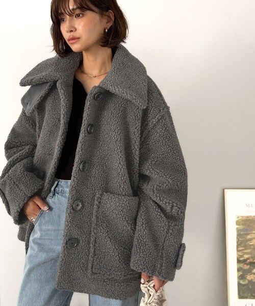 クラシカルエルフ（Classical Elf）/25AW新作《JaVaジャバコラボ》纏う大人ボアが包み込む♪ボアショートブルゾン