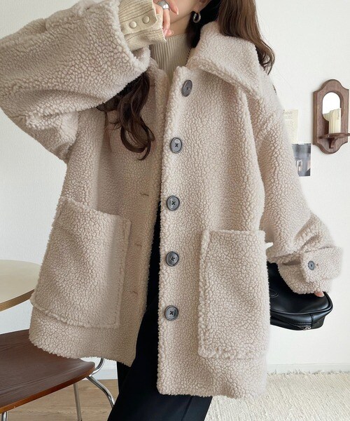 クラシカルエルフ（Classical Elf）/25AW新作《JaVaジャバコラボ》纏う大人ボアが包み込む♪ボアショートブルゾン