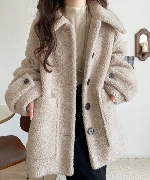 クラシカルエルフ（Classical Elf）/25AW新作《JaVaジャバコラボ》纏う大人ボアが包み込む♪ボアショートブルゾン