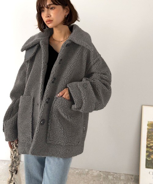 クラシカルエルフ（Classical Elf）/25AW新作《JaVaジャバコラボ》纏う大人ボアが包み込む♪ボアショートブルゾン