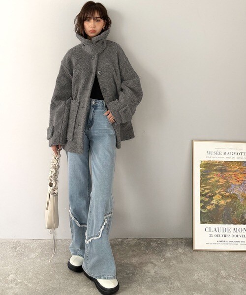 クラシカルエルフ（Classical Elf）/25AW新作《JaVaジャバコラボ》纏う大人ボアが包み込む♪ボアショートブルゾン