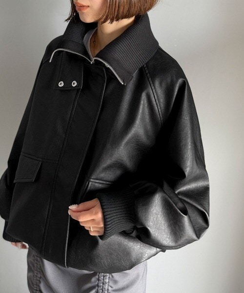 クラシカルエルフ（Classical Elf）/《JaVa ジャバコラボ》さっと羽織って。レイヤード衿比翼デザインヴィンテージ調レザージャケット