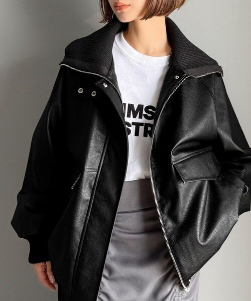 クラシカルエルフ（Classical Elf）/《JaVa ジャバコラボ》さっと羽織って。レイヤード衿比翼デザインヴィンテージ調レザージャケット