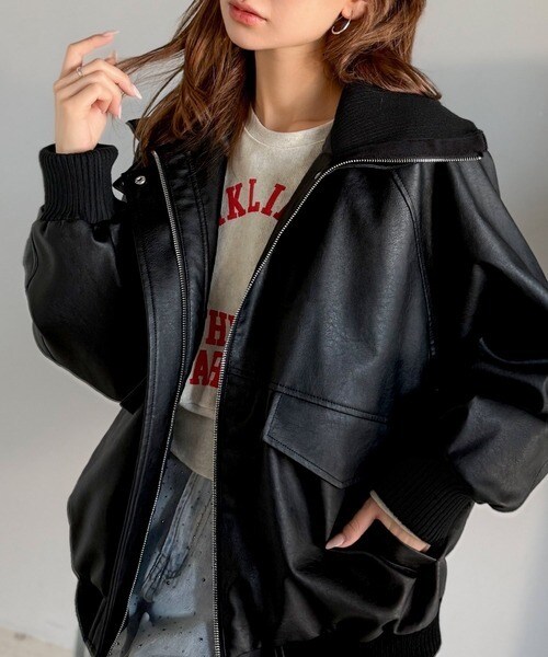 クラシカルエルフ（Classical Elf）/《JaVa ジャバコラボ》さっと羽織って。レイヤード衿比翼デザインヴィンテージ調レザージャケット