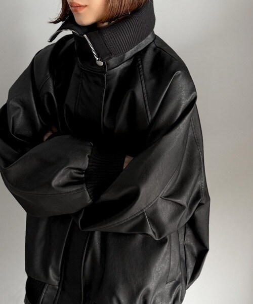 クラシカルエルフ（Classical Elf）/《JaVa ジャバコラボ》さっと羽織って。レイヤード衿比翼デザインヴィンテージ調レザージャケット