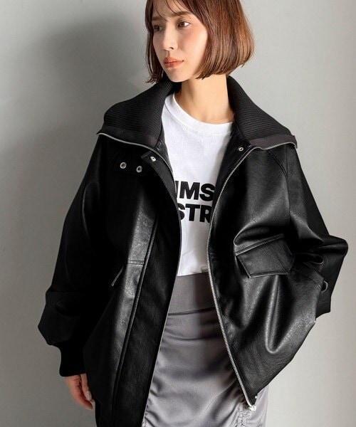 クラシカルエルフ（Classical Elf）/《JaVa ジャバコラボ》さっと羽織って。レイヤード衿比翼デザインヴィンテージ調レザージャケット