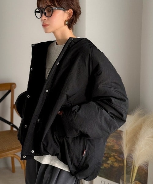 【NEW】クラシカルエルフ（Classical Elf）/《JaVa ジャバコラボ》衿2WAYで旬映え。衿取り外し可能エッグライン中綿ブルゾン